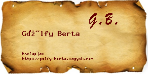 Gálfy Berta névjegykártya